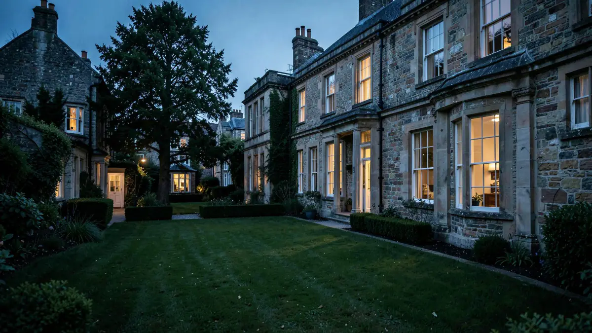 The Ann Street terrace seen along the garden side